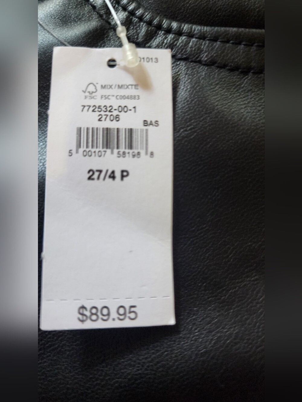 GAP Black Cheeky Straight High-Rise Faux Leather Pants 27 4p - Picture 3 of 7